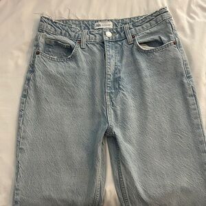 Zara Women's Sky Blue Relaxed Baggy Jeans